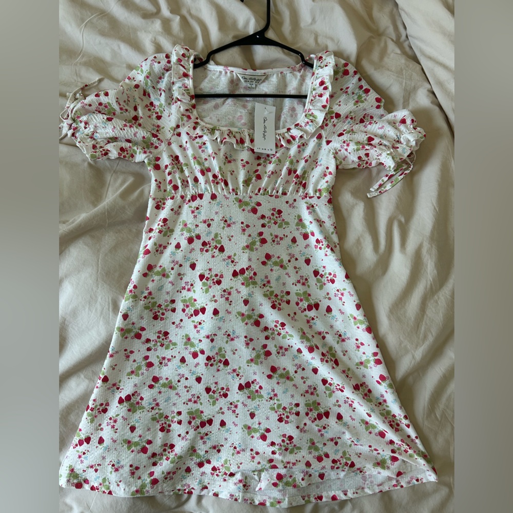 Strawberry floral print skater dress